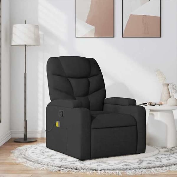 Maison Exclusive - Lænestol med massagefunktion, justerbar, sort stof