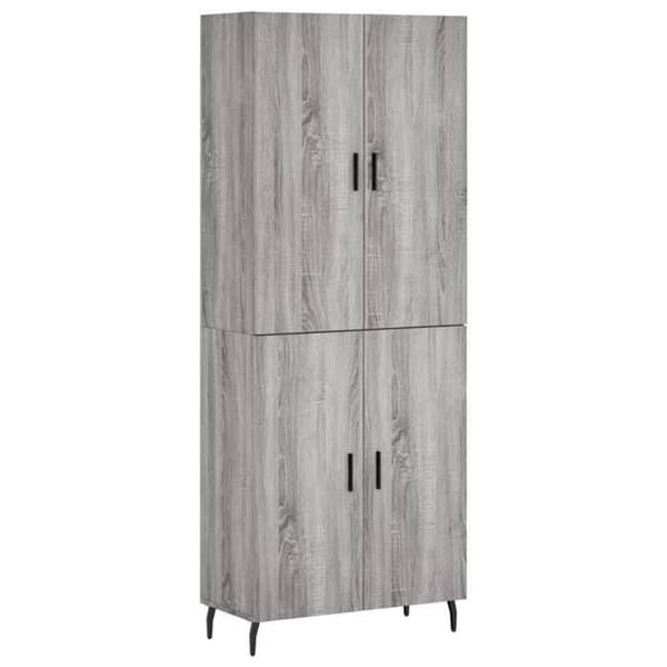 Maison Exclusive - Buffé hög Sonoma grå 69,5x34x180 cm Ingenjörsträ