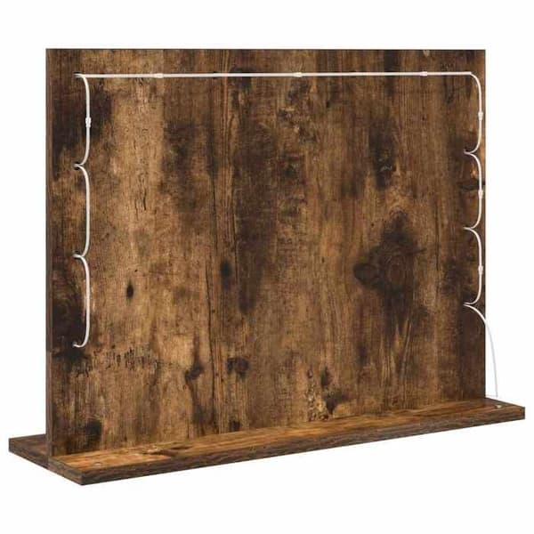 Maison Exclusive - Spejl til badeværelse Røget eg 60 x 45 x 18 cm Rektangulær Rökt ek