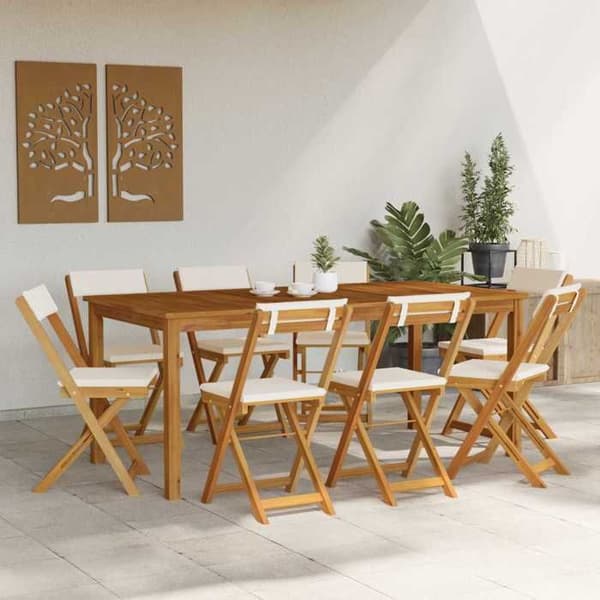 Maison Exclusive - Utomhus bistrostolar 8 st Krämvit