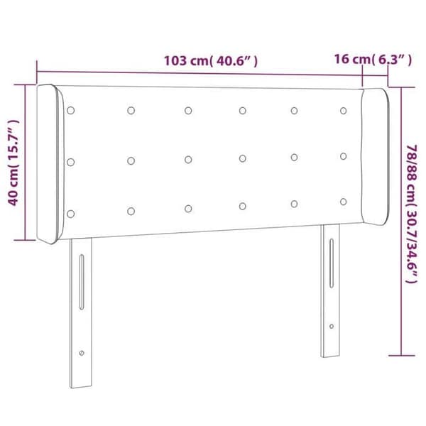 Maison Exclusive - LED-päätyruutu Rose 103x16x78/88 cm Sametti Ros