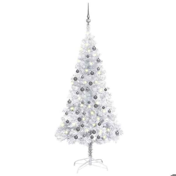 Julgran - EXKLUSIVT HEM - Förbelyst - 150 cm - Silverfärgad - USB-laddningsbar LED Silver