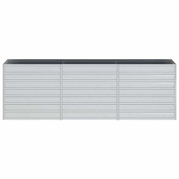 Maison Exclusive - Upphöjd trädgårdssäng 240x40x77 cm Galvaniserat stål Silverfärgad Silver