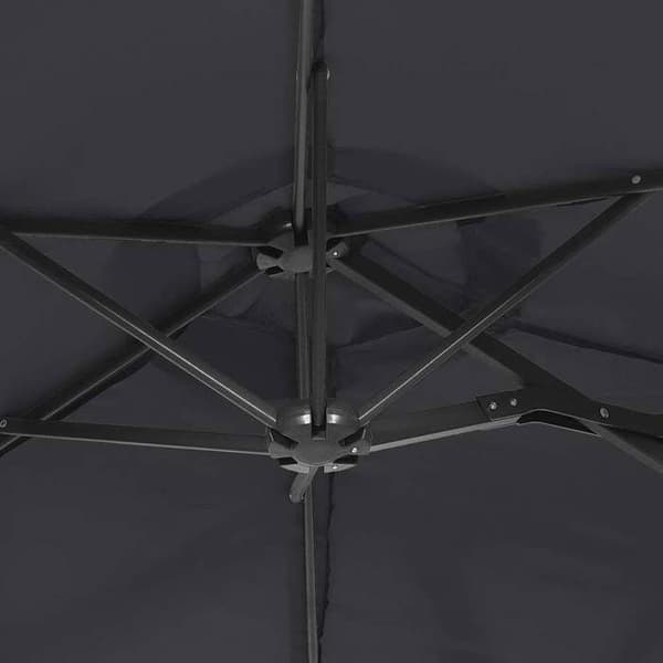 Maison Exclusive - Parasol til have med dobbelt hoved sort 316x145 cm