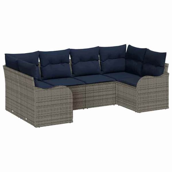 Maison Exclusive - 6-delars Soffgrupp Grå [Syntetisk]: Poly Rattan