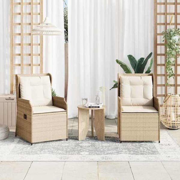 Maison Exclusive - 2 kpl beige polyrottinkinen puutarhapenkkisetti