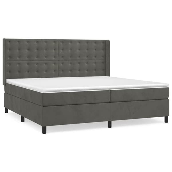 Maison Exclusive - Sänkylaatikko ja harmaa samettimatrassi 200x200cm