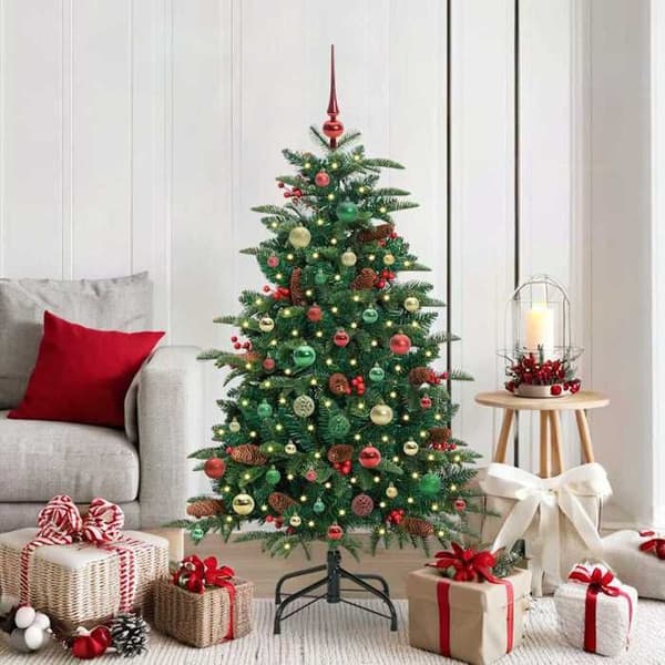 Kunstigt juletræ - EKSKLUSIV HUS - 150 cm - Grøn - Varm hvid LED - USB-forbindelse Grön
