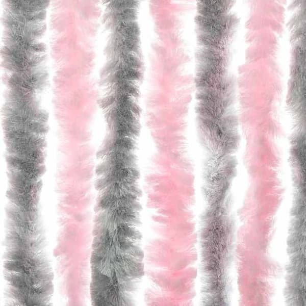 Maison Exclusive - Grå sølv og lyserød fluegardin 56x185 cm chenille