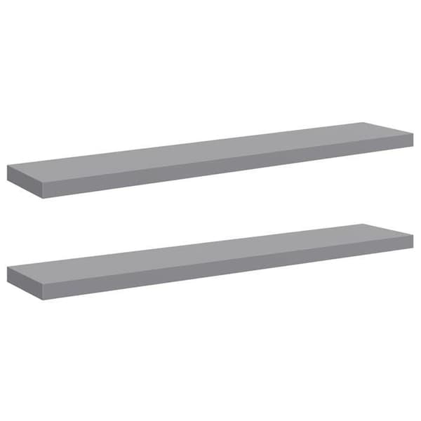 Maison Exclusive - Kelluvat seinähyllyt 2 kpl harmaa 120x23,5x3,8 cm MDF grå