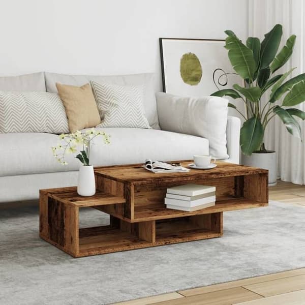 Bord - EKSKLUSIV HUS - Gamle træ 105x55x32 cm - Ingeniørtræ - 3 rum - Rektangulær Gammalt trä