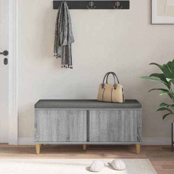 Maison Exclusive - Entrémöbel med grå Sonoma-kudde 100 x 38 x 46 cm