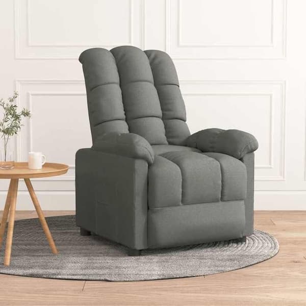 Lænestol - EKSKLUSIV HUS - Relax model - Mørkegrå - Polyester stof - 3 positioner Mörkgrå