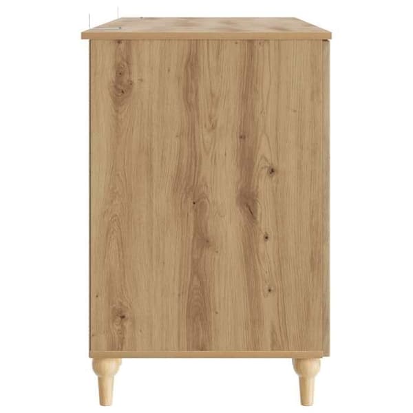 Maison Exclusive - Håndlavet egetræskontor 142,5 x 50 x 75 cm Ingeniørtræ