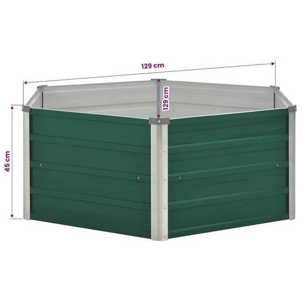 Maison Exclusive - Jardinière 129 x 129 x 45 cm Galvaniserat stål Grön