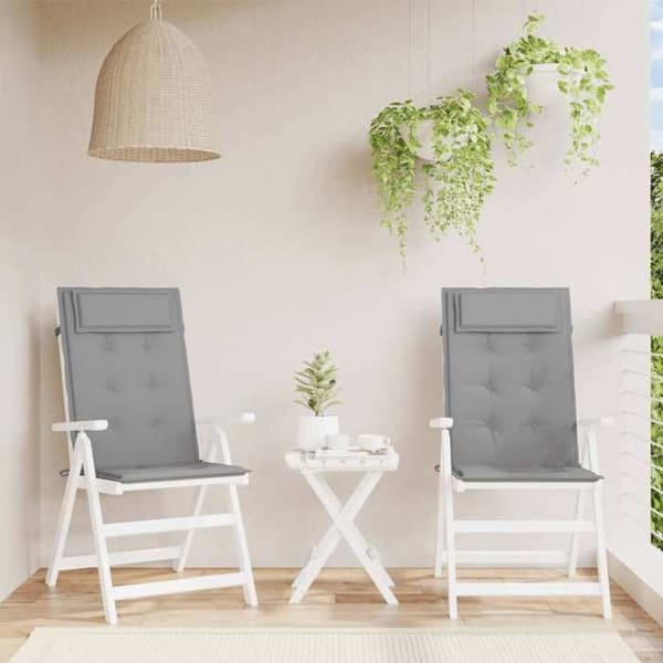 Maison Exclusive - Kuddar för stolar med hög rygg, set om 2, grått Oxford-tyg grå