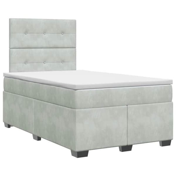 Maison Exclusive - Sängbox med madrass Ljusgrå 120 x 200 cm Sammet