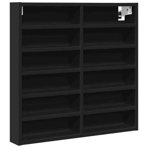 Maison Exclusive - Vitrineskab sort 60x8,5x58 cm ingeniørtræ
