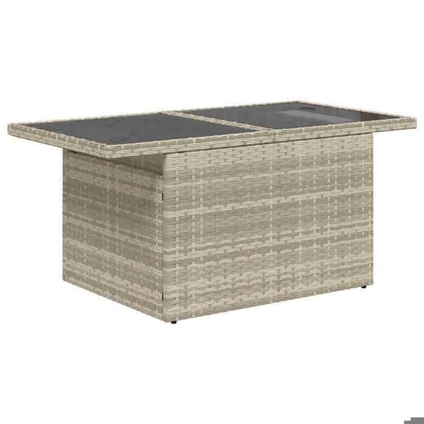 Maison Exclusive - Trädgårdsmöbler 9 delar med ljusgrå kuddar i flätad resin