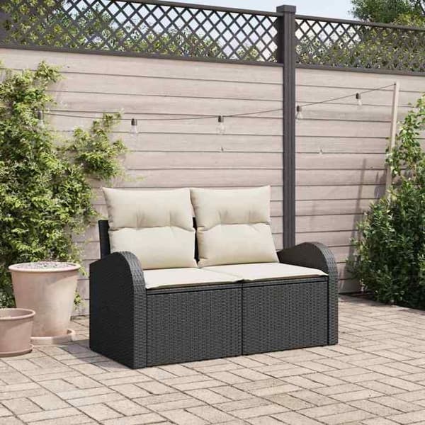 Havemøbel - EKSKLUSIV HUS - 124 x 62 x 69 cm - Sort - Poly rattan - Stålramme Svart