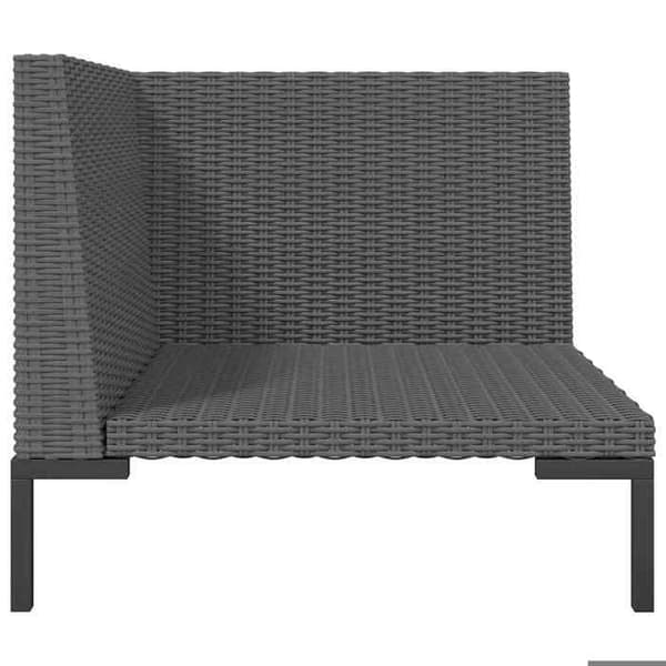 Maison Exclusive - Trädgårdssoffa med kuddar i halvrund flätad resin
