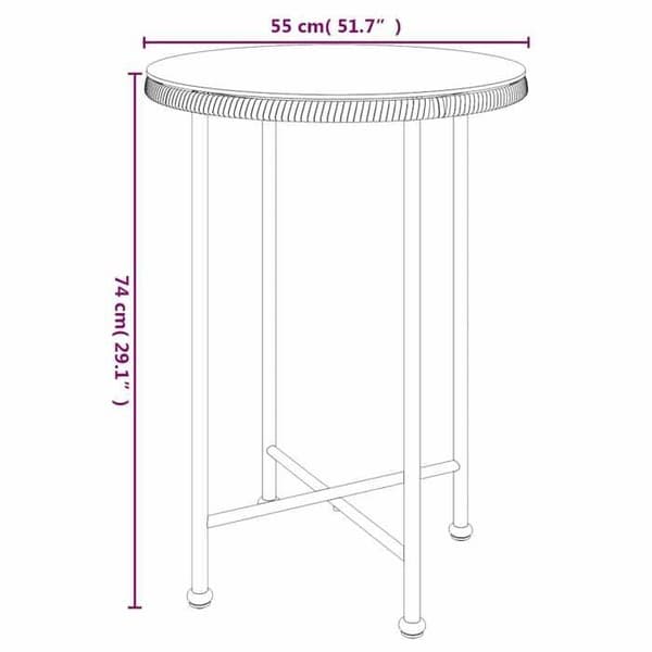 Maison Exclusive - Matbord Ø55 cm Härdat glas och stål