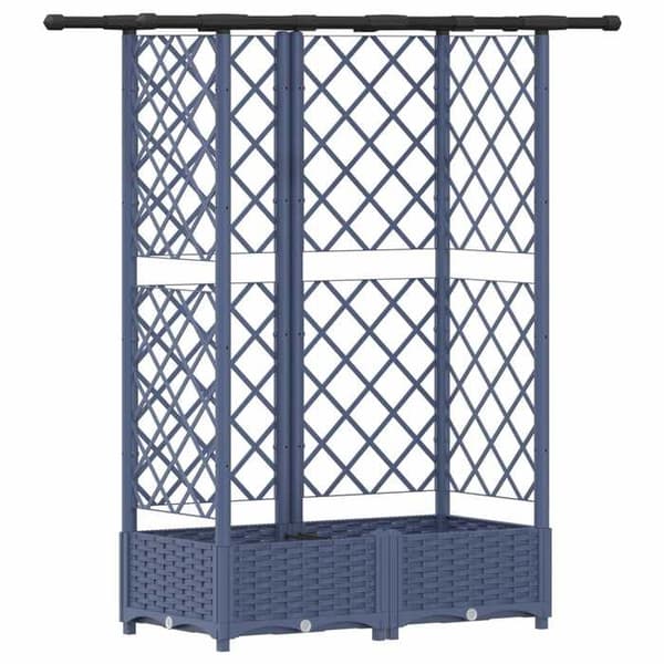 Maison Exclusive - Høj Seng med Gitter og Grå Tag 124 x 40 x 121 cm PP Grå