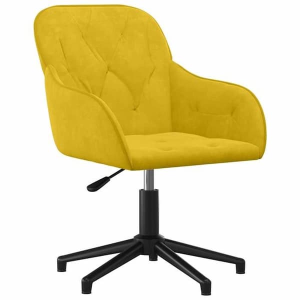 Maison Exclusive - Gul Velour Kontorstol med Drejefunktion Gul