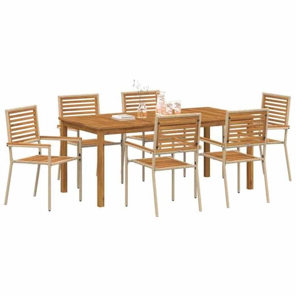 Maison Exclusive - 7 dele have spisebordssæt Beige beige