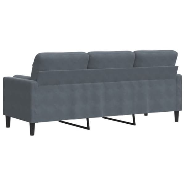Maison Exclusive - Soffa 3 platser med mörkgrå kuddar 180 cm sammet