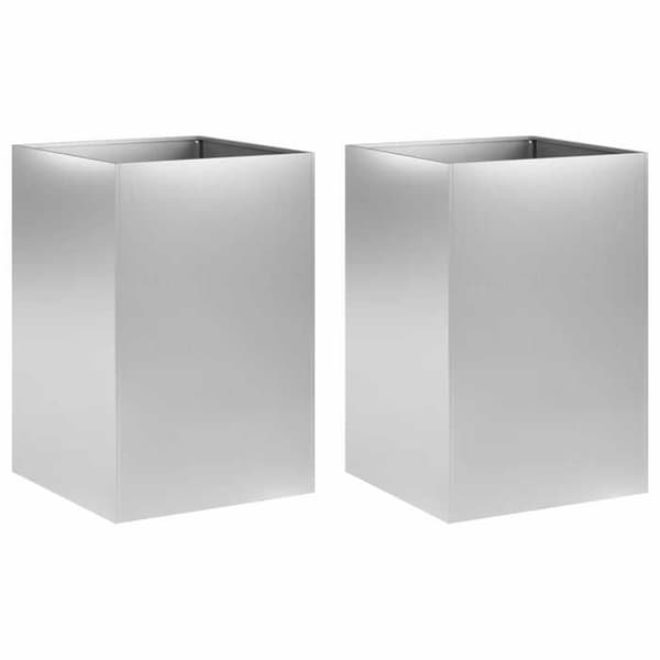 Maison Exclusive - Trädgårdskrukor 2 st Silver 40 x 40 x 75 cm