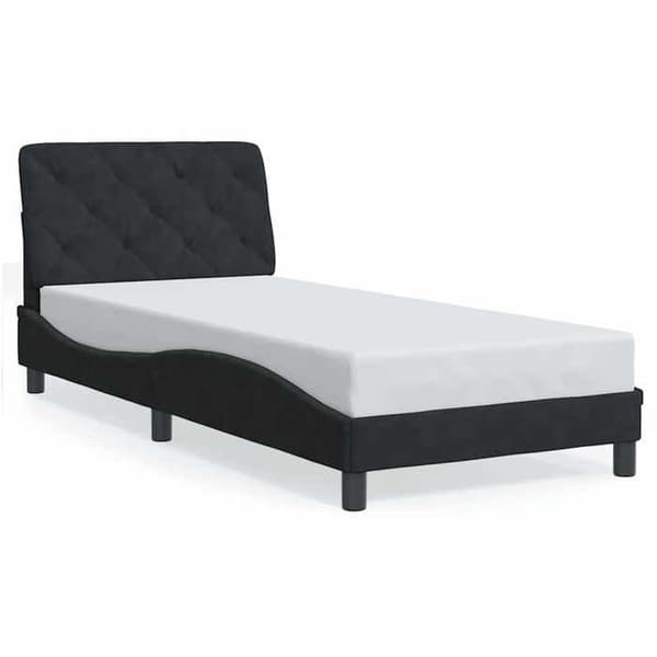 Maison Exclusive - Sengestel uden madras sort 90x200 cm fløjl