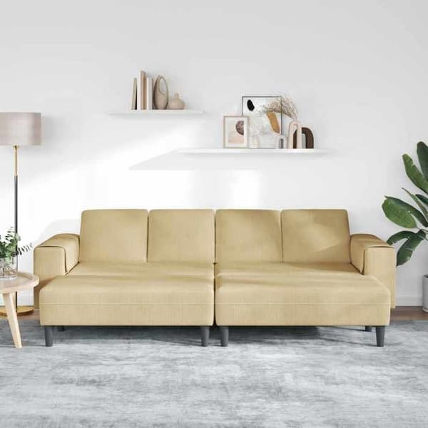 Maison Exclusive - Vihreä harmaa sohva 250 x 188 x 76 cm Kankainen samettikangas