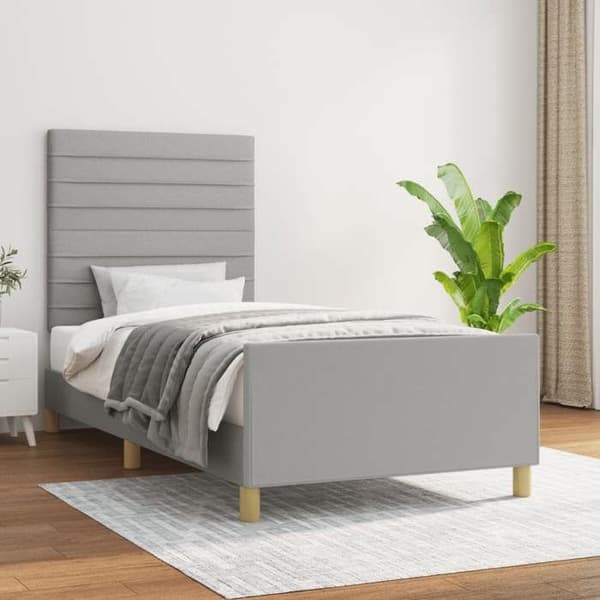 Maison Exclusive - Sengebund uden madras lys grå 100x200 cm stof
