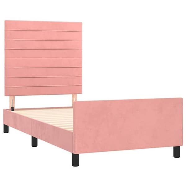 Maison Exclusive - Sängram utan madrass rosa 80x200 cm sammet