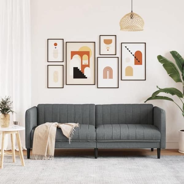 Maison Exclusive - 3-personers sofa i mørkegrå stof