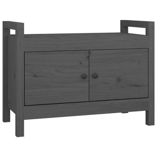 Maison Exclusive - Harmaa eteispankki 80x40x60 cm Massiivipine