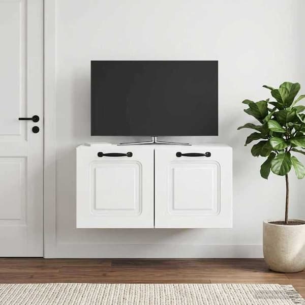 Exklusivt Hem - Väggmonterad TV-möbel Väggmontering Vit glansig 59,5 x 41 x 30 cm
