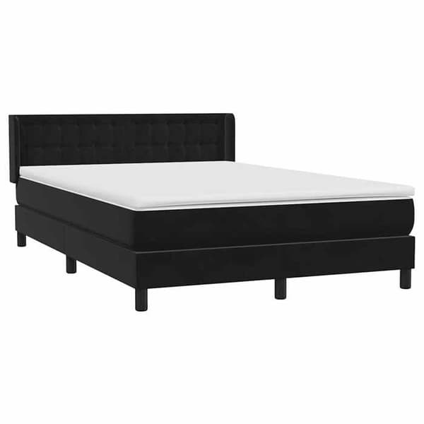 Maison Exclusive - Sängyn lattiapuut, musta patja 160x210 cm sametti