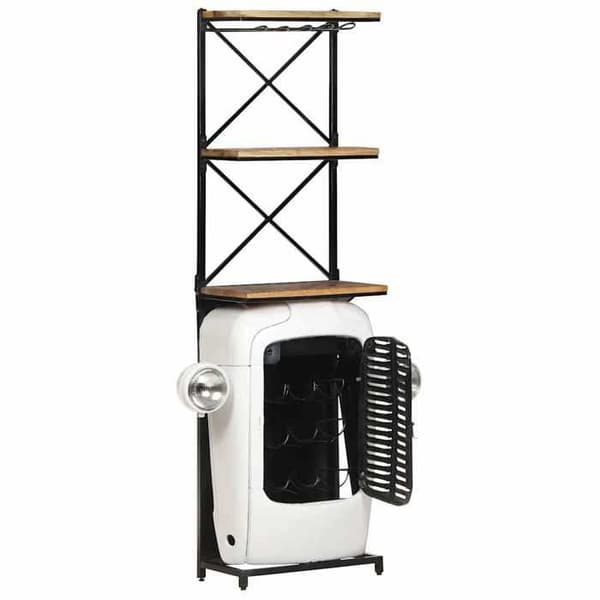 Maison Exclusive - Vinlager Traktor Vit 49x31x172 cm Solid Mangoträ