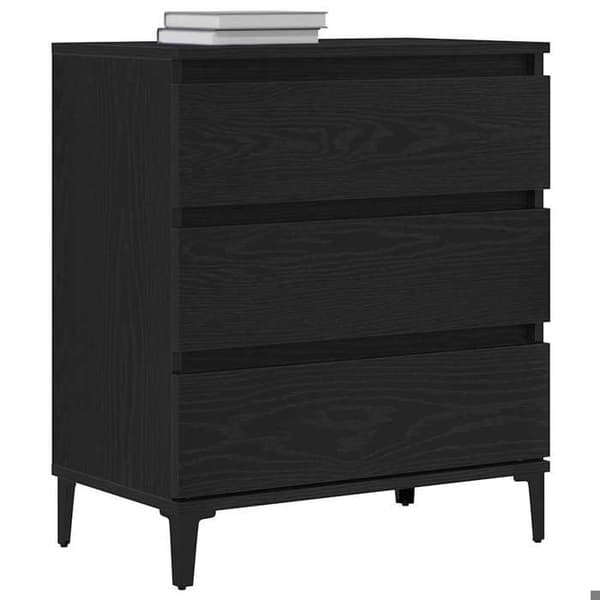 Maison Exclusive - Buffet Sort egetræ 60 x 35 x 70 cm Ingeniørtræ svart ek