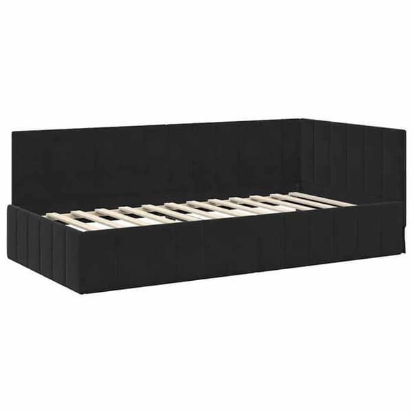 Maison Exclusive - Musta kulmasänky 100 cm x 200 cm Sametti