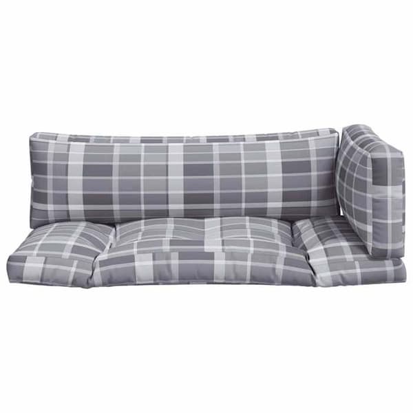 Maison Exclusive - Pallepuder 3 stk. grå ternet stof Grå