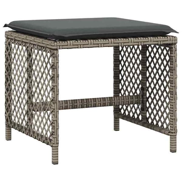 Havemøbel sæt - MAISON EXCLUSIVE - 11 dele - poly rattan grå - akacietræ bord - foldestole grå