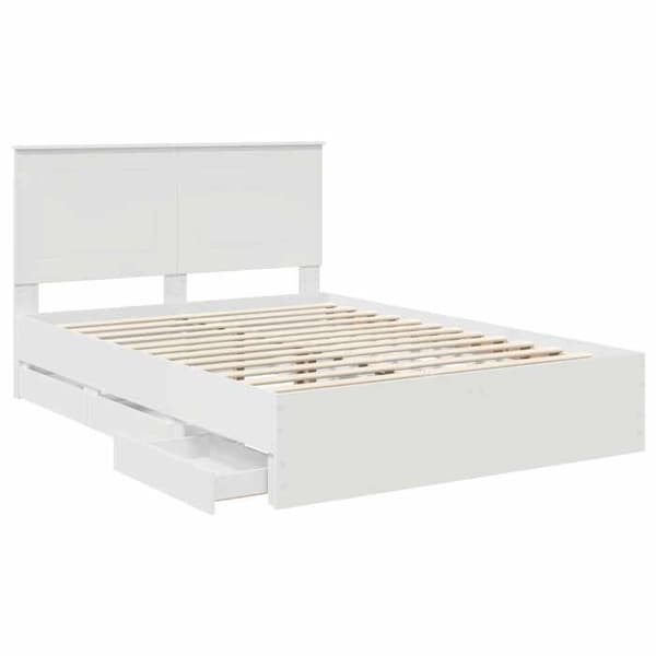 Sengestel - MAISON EXCLUSIVE - Maison Exclusive - 160x200 cm - Hvid - Indbyggede skuffer Vit