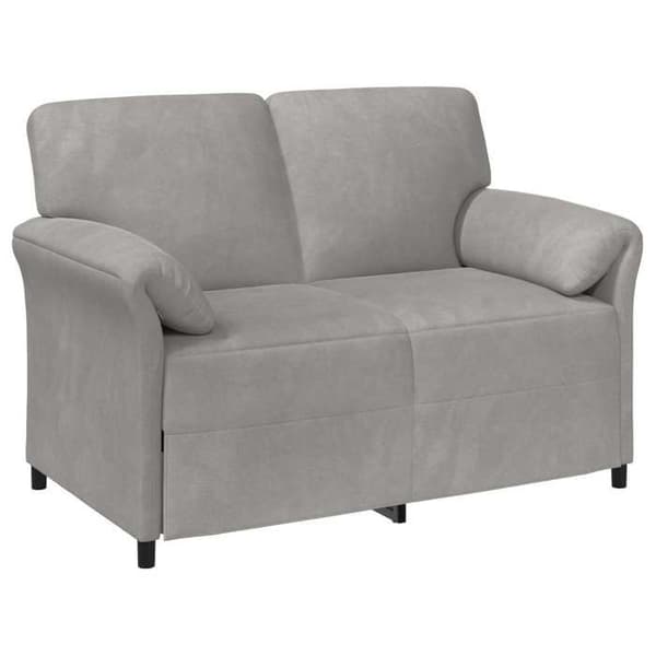Sofa - EKSKLUSIV HUS - Symmetrisk - Lys grå velour - 2 pladser - Solid metalramme Ljusgrått