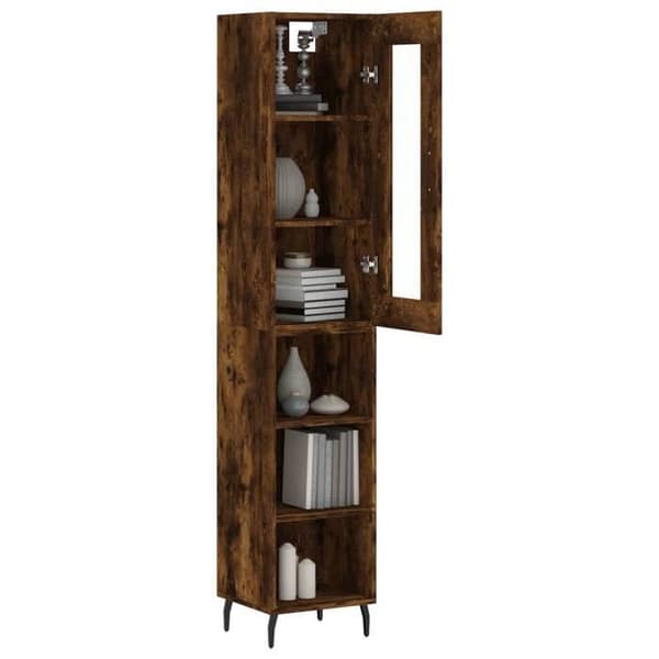 Maison Exclusive - Buffé hög Ek rökig 34,5x34x180 cm Ingenjörsträ