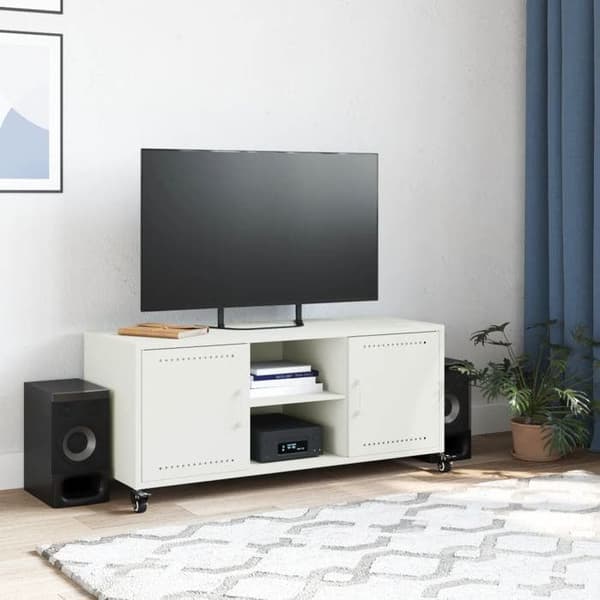 Maison Exclusive - TV-möbel vit 100,5x39x43,5 cm stål Vit
