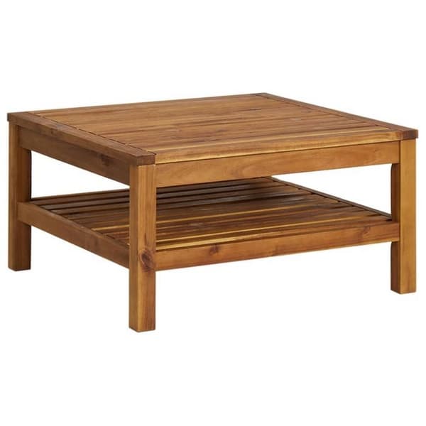 Maison Exclusive - Havegruppe 6 stk med cremefarvede puder i solid akacietræ