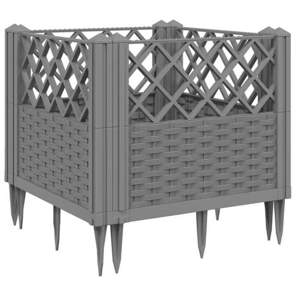 Maison Exclusive - Blomlåda med ljusgrå pinnar 43,5x43,5x43,5 cm PP